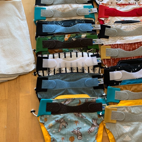 Greenline Cloth Diapers 21 covers and 21 bamboo terry flat inserts. All new! - Picture 2 of 14